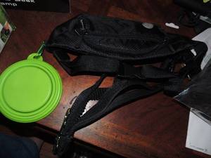 lot 130 image: Doggie fanny pack  leash, bowl and waste bags  NEW IN PKG