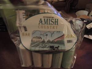 lot 112 image: PETERSHEIMS  AMISH BAR SOAP  - 5 PACK   NEW