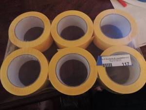 lot 117 image: YELLOW PACKING TAPE  1 PKG OF 6 ROLLS     NIP