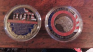 lot 113 image: VETERAN  CHALLENGE COINS QTY 2  THANK YOU FOR YOUR SERVICE