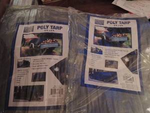 lot 165 image: POLY TARPS  6 X 8 FT.  Qty 2