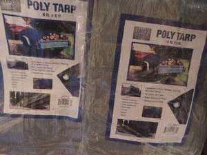 lot 140 image: POLY TARPS  6 X 8 FT.  Qty 2
