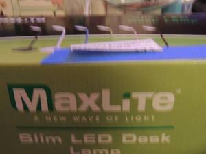 lot 171 image: MAXLITE  DESK LAMP  BLACK  NEW IN PKG