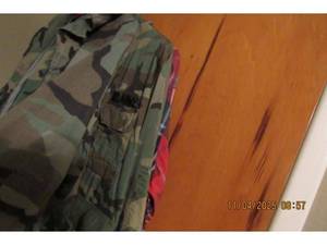 lot 194 image: AUTHENTIC US ARMY BDU SHIRTS 2EA AND 1 EACH PANTS( HAS A MARRED AREA)