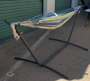 lot 195 image: HAMMOCK WITH STAND AND STORAGE BAG