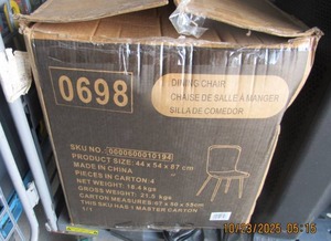 lot 118 image: DINING CHAIRS IN NEW LIKE CONDITION STILL WRAPPED IN SHIPPING PLASTIC