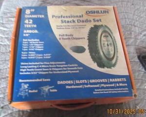 lot 61 image: OSHLUN PROFESSIONAL DADO SET AS IS 8 42 TEETH ARBOR 58