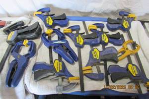 lot 142 image: IRWIN QUICK GRIP CLAMPS VARIOUS