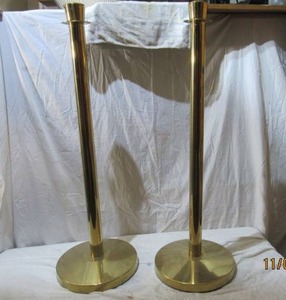 lot 136 image: RED CARPET STANCHIONS 1 PAIR