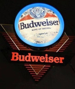 lot 21 image: Light up Budweiser sign electric