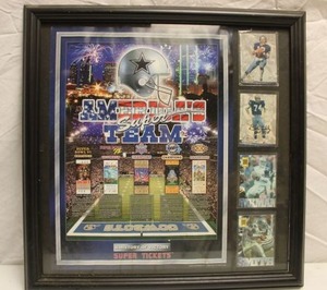 lot 116 image: Dallas Cowboys Americas Team wall plaque with trading cards