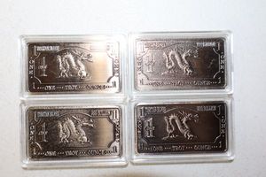lot 168 image: One troy ounce silver bar Tibetan mint (Tibetan alloy bar)