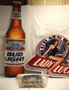 lot 125 image: Bud Light Beer signs and pennant flags