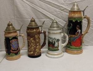 lot 133 image: Beer steins - 4 total