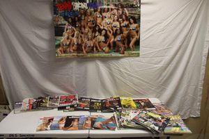 lot 191 image: Mixed magazines and Texas Bikini Team poster