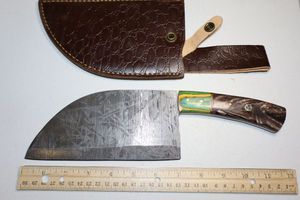 lot 99 image: Sheepsfoot Cleaver 7 blade with sheath