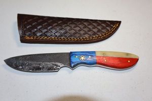 lot 153 image: Texas handle Drop point knife 3.5 blade