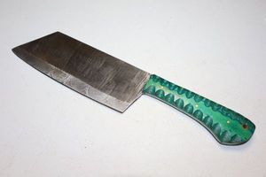 lot 232 image: Cleaver knife 6.5 blade with green handle