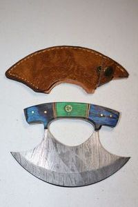 lot 1 image: Ulu knife with sheath