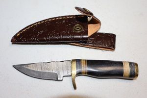 lot 303 image: Short Hunting knife with sheath