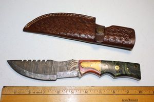 lot 387 image: Tactical style Hunting knife with sheath