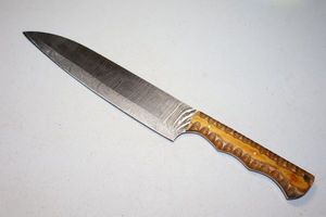 lot 377 image: Kitchen knife with 8.5 blade with yellow handle
