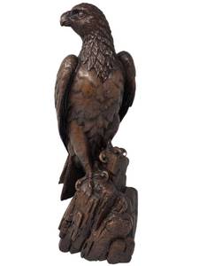 lot 1 image: RED MILL PECAN WOODEN EAGLE SCULPTURE Large 20.5T x 8W x 8D