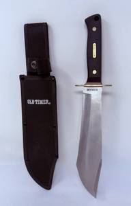 lot 35 image: SCHRADE OLD-TIMER 15 BOWIE KNIFE. FIXED SS BLADE.COMES WITH SHEATH.