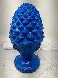 lot 236 image: Blue Artichoke Statue for Home or Garden Finial- Solid Concrete, Very Heavy, 14T  7.5 Dia, 4T
