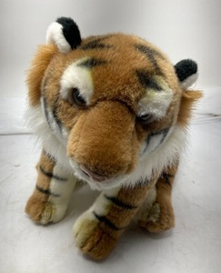 lot 197 image: AURORA REALISTIC PLUSH TOY TIGER CUB IN EXCELLENT CONDITION. 13T x 19L.