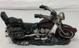 lot 146 image: FANCY MOTORCYCLE WITH BEDAZZLED SADDLE BAGS WITH A FELT BOTTOM. 3.3T x 6.7L x 1.8W.