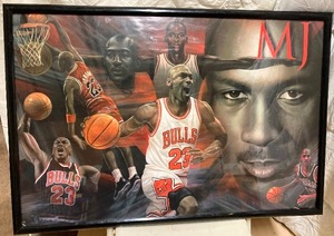 lot 270 image: Michael Jordan Poster of Rookie Pics to the Hall of Fame  25 T    35W