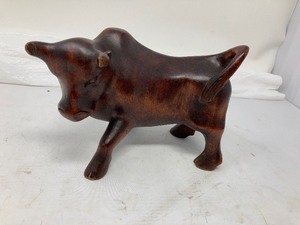 lot 175 image: Wood-carved Bucking Bronco Bull