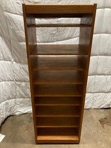 lot 184 image: WOOD BOOK SHELF WITH 9 SHELVES. 55T