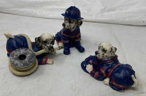 lot 165 image: 3-Piece Firehouse Dalmations Dressed For Work. In original box & wrapper. Opened for Photos only.