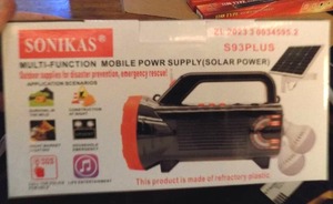 lot 25 image: SONIKAS MULTI FUNCTION MOBILE POWER SUPPLY (SOLAR) NEW