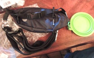 lot 24 image: Doggie fanny pack  leash, bowl and waste bags NEW IN PKG