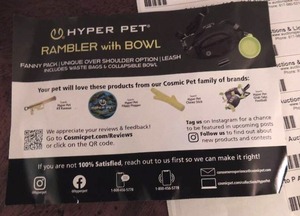 lot 59 image: Doggie fanny pack  leash, bowl and waste bags NEW IN PKG