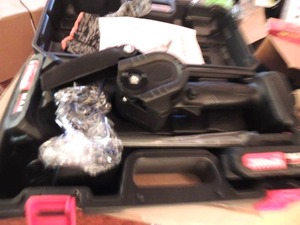 lot 5 image: Rechargeable Mini Chainsaw w 2 batteries  In Case -   NEW