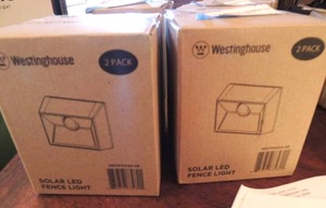 lot 64 image: Westinghouse - 2 pack solar fence wall lights QTY OF 2 PACKAGES