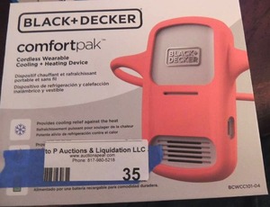 lot 35 image: Black and Decker cordless wearable cool  heat device