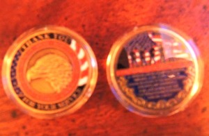 lot 105 image: VETERAN CHALLENGE COINS  QTY 2