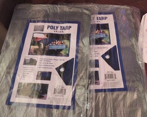 lot 72 image: 6 X 8 POLY TARPS   QTY 2   NEW