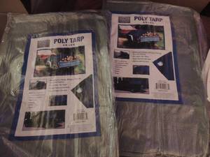 lot 108 image: 6 X 8 POLY TARPS   QTY 2   NEW