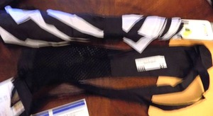 lot 74 image: BLACK & WHITE UMBRELLA W CASE  NEW