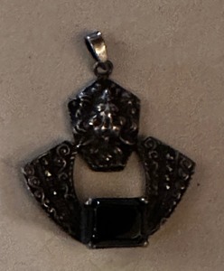 lot 153 image: Silver 925 drop with  dark Stone