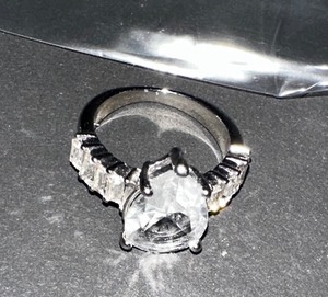 lot 172 image: NEW Silvertone wedding ring size 8