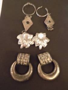 lot 143 image: Silver earring clips and pierced