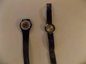 lot 163 image: Rolex quartz Hong Kong on leather band and Back to the future watch face