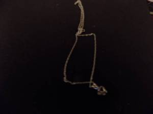 lot 212 image: silver chain and crystal heart